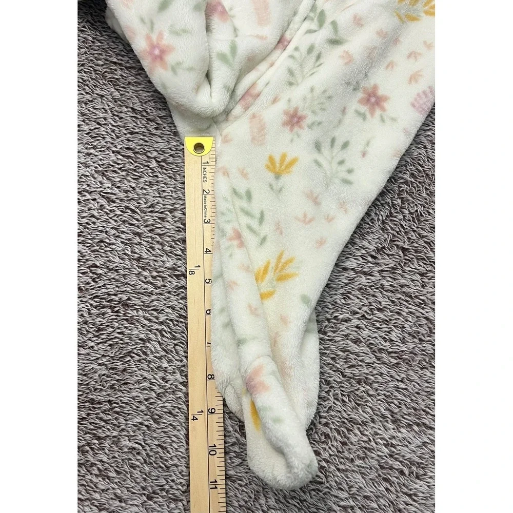 Le Top Bebe Baby 6-9M Floral Fleece Hooded Footed Bunting Snowsuit Mittens